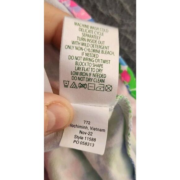 LILLY PULITZER Juliet Ruffle‎ Midi Dress Sz M Cherry On Top Multi Floral Stretch - Picture 11 of 11